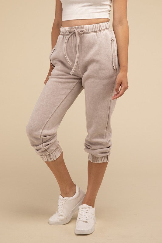 On The Go Acid Wash Fleece Sweatpants