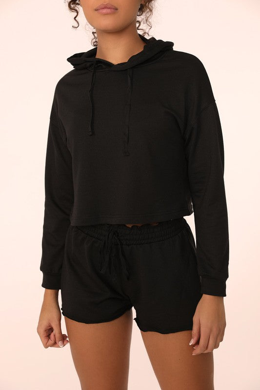 Staying In Cropped Hoodie