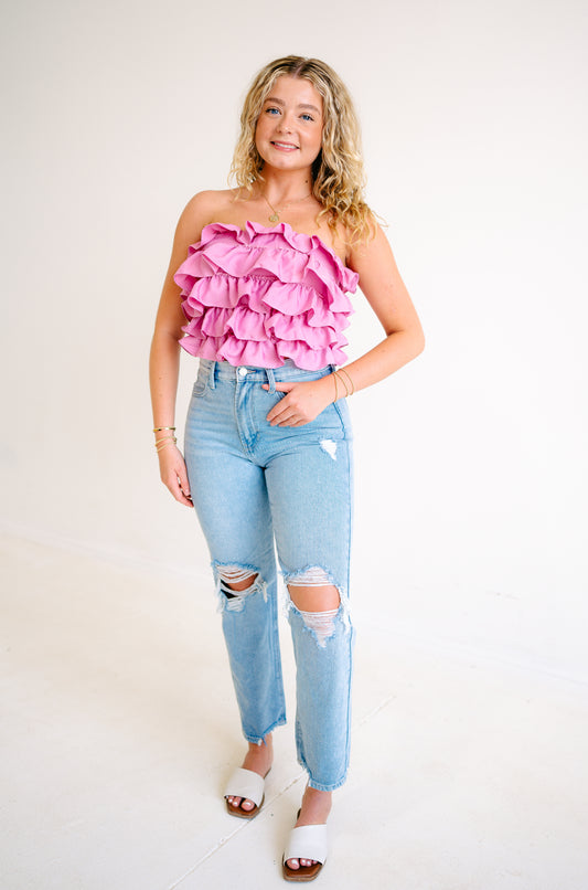 Lets Go Girls Multi Layered Ruffle Top