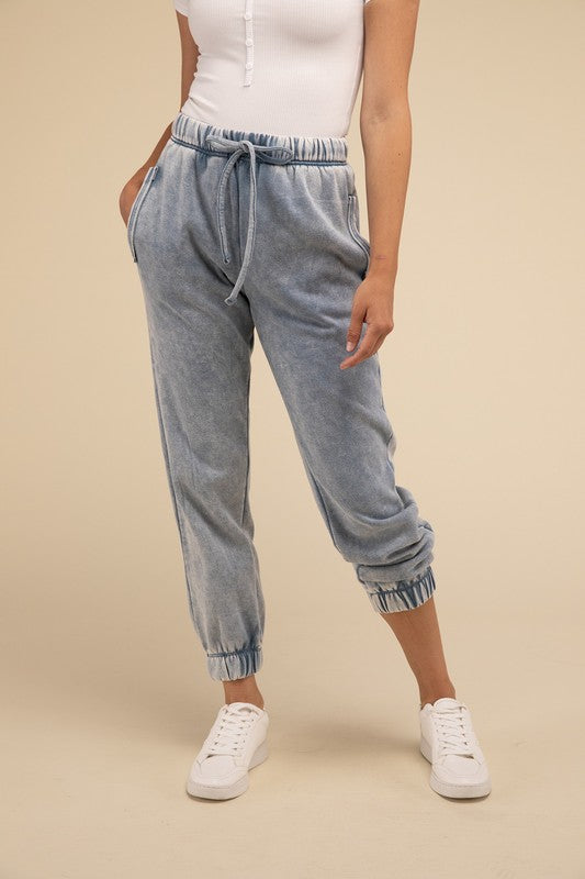 On The Go Acid Wash Fleece Sweatpants