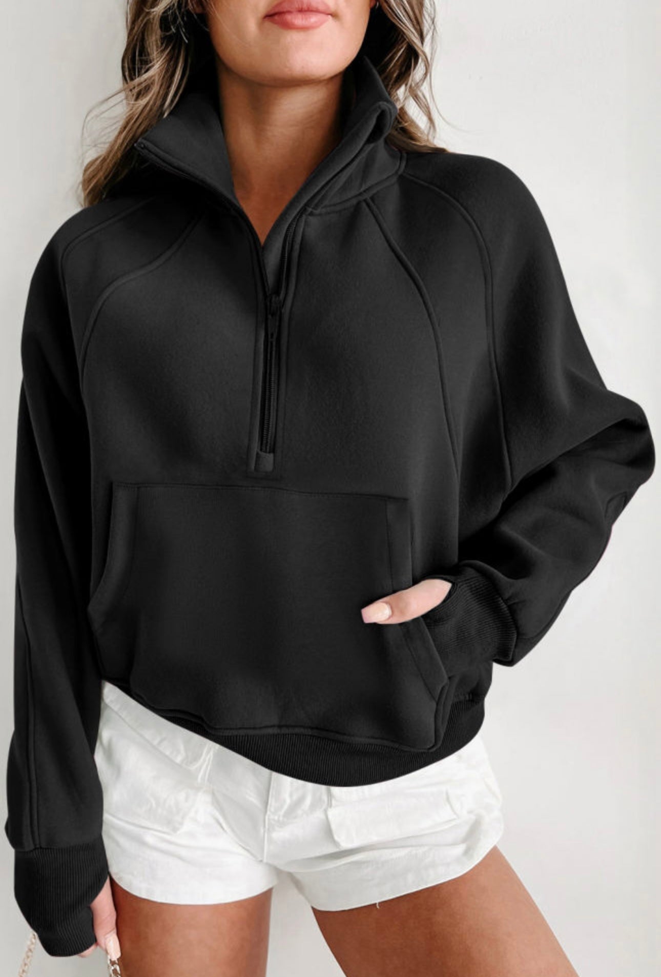 Half Zip Collared Active Sweater