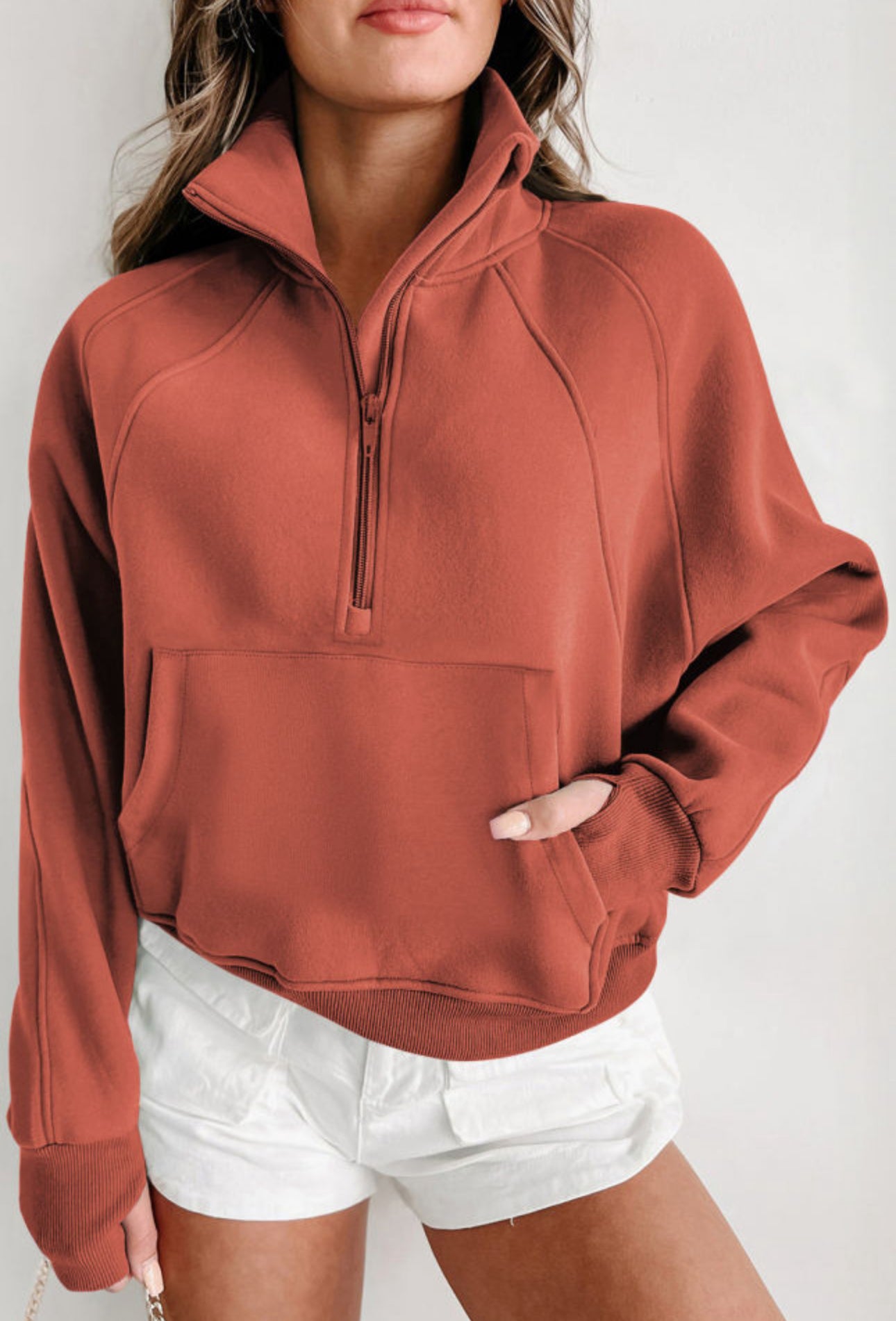 Half Zip Collared Active Sweater