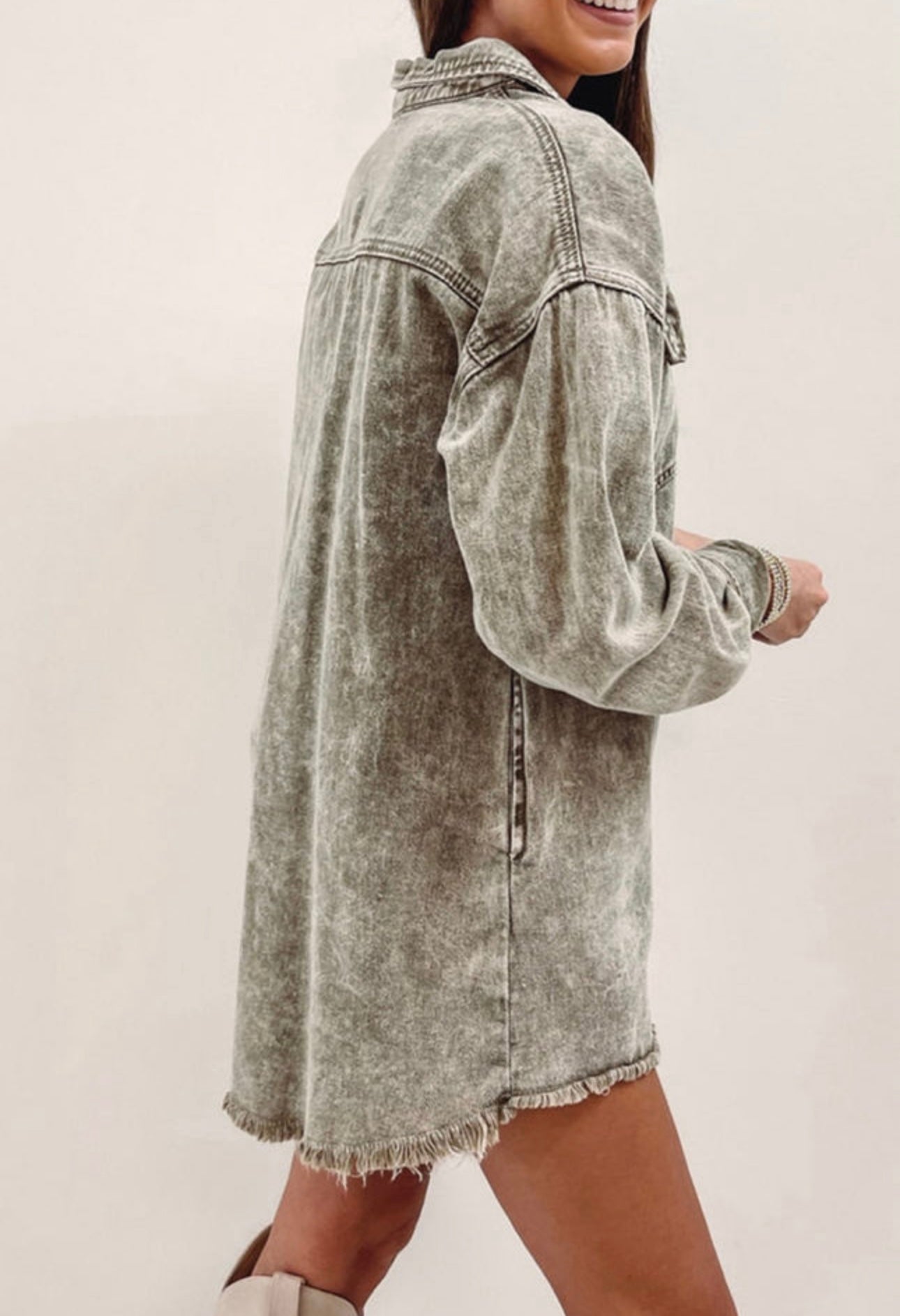 Washed Denim Jacket Dress