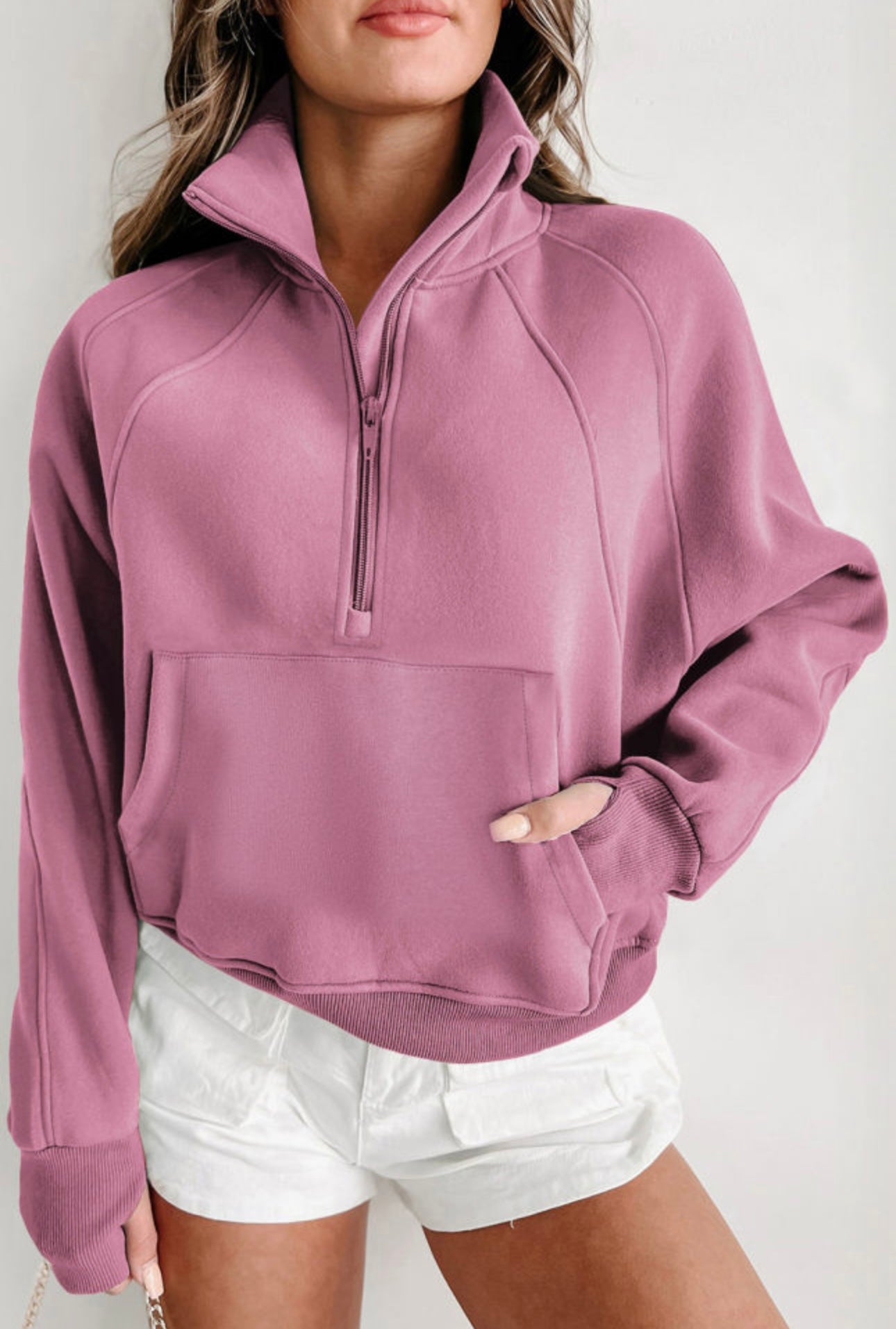 Half Zip Collared Active Sweater