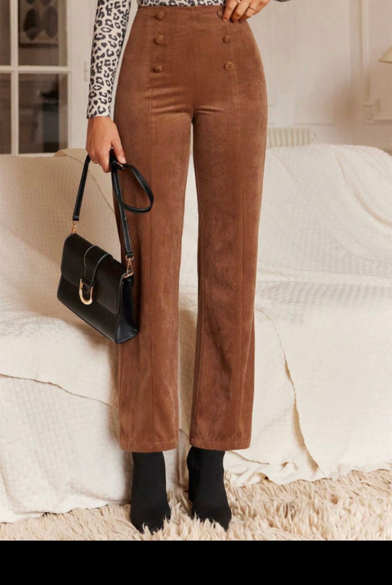 High Waist Corduroy Pants